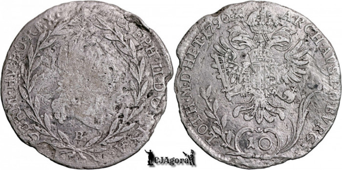 1790 B, 10 Kreuzer - Iosif al II-lea - Arhiducatul Austriei