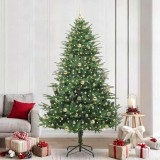 vidaXL Brad de Crăciun artificial pre-luminat cu set de bile Verde 3395370