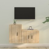 Cumpara ieftin Set dulap TV, 2 piese, stejar sonoma, lemn prelucrat