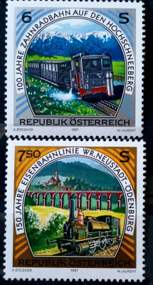 Austria 1997 transporturi tren locomotiva serie 2v. Nestampilata foto