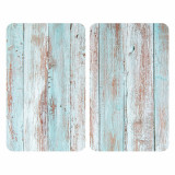 Set 2 protectii bucatarie, Allstar, Blue Wood, 30 x 52 x 0.8 cm, sticla termorezistenta, multicolor