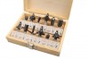 Set 12 Freze Lemn Tolsen, Diverse Dimensiuni si Forme, Shank 1/4, Cutie Depozitare