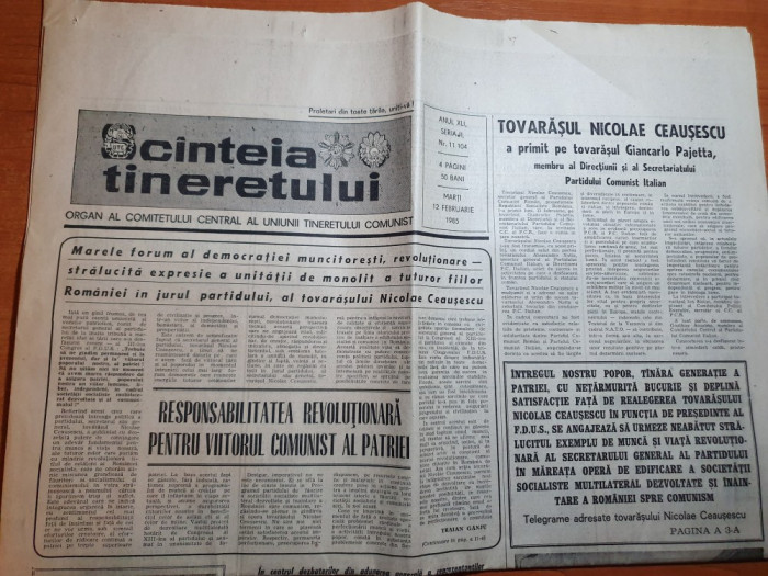 scanteia tineretului 12 februarie 1985-intreprinderea electoaparataj bucuresti