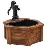 Cumpara ieftin Fantana cu pompa, 57x57x53 cm, lemn masiv de brad