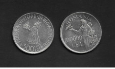 Romania - 500 lei 1941 &amp;amp; 10000 lei 1946 - 2 Monede Replica foto