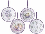 Cumpara ieftin Set 4 suporturi vase fierbinti pluta ceramica multicolora Lavanda &Oslash; 19 cm