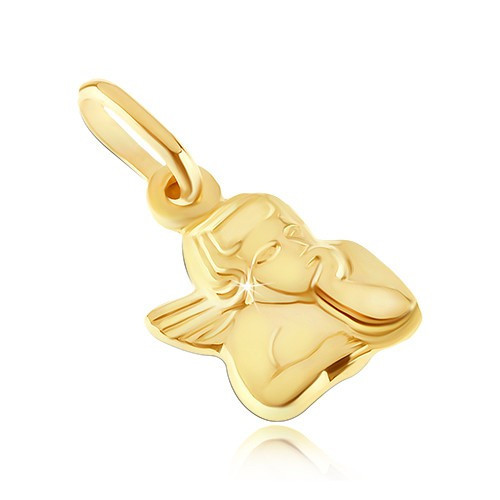 Pandantiv din aur - bust de înger cu capul sprijinit | Okazii.ro