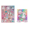 Set 58 Autocolante Unicorn Multicolor cu Album, 20x30cm, Joc Creativ, Fete, +3 Ani