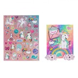 Set Autocolante, 58 Bucăți, Unicorn, Multicolor, Cu Album, Oem