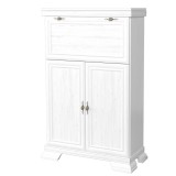 Comoda living VM5, 3 usi, Alb Antichizat, 88 x 39 x 136 cm