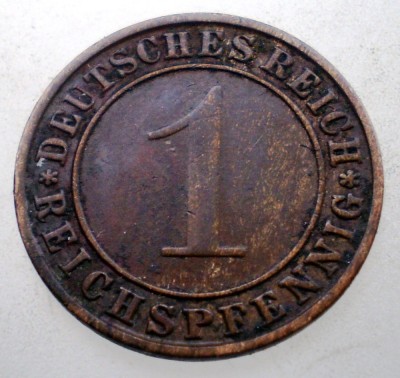 B.288 GERMANIA WEIMAR 1 REICHSPFENNIG 1935 A foto
