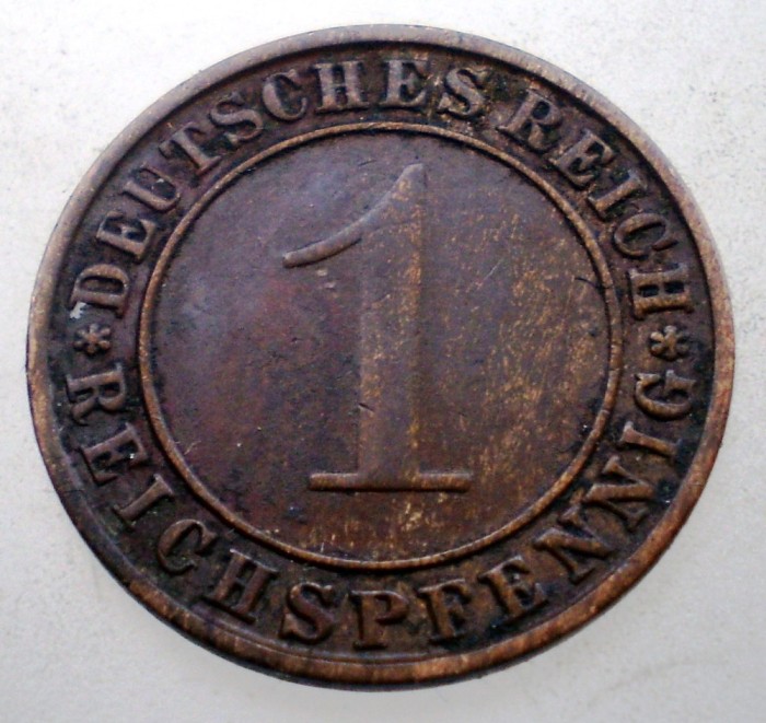 B.288 GERMANIA WEIMAR 1 REICHSPFENNIG 1935 A