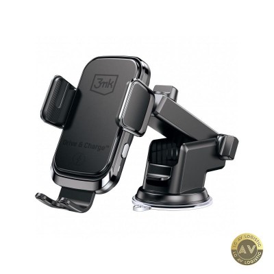 Incarcator Auto Wireless 3MK Drive&amp;amp;Charge 15W 1.67A Negru foto
