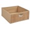 Cutie Depozitare Bambus, Manere Metalice, Culoare Naturala, Dimensiuni 31x31x15cm