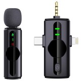 Microfon lavaliera wireless 3 &icirc;n 1, 2.4GHz, USB-C/Lightning/Jack 3.5 mm