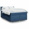 vidaXL Pat continental cu saltea, albastru, 160x200cm, material textil 3286751