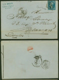 France 1865 Postal History Rare Old Cover + Content Lyon to Besancon DB.519