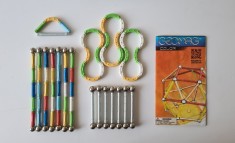 Joc de constructie magnetic Geomag Color, 98 piese originale + prospect, fabricat in Elvetia