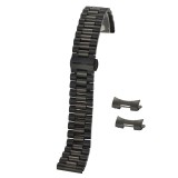 Brățară Metalică Neagră cu Deployant &ndash; 14-24 mm &ndash; 9 Lățimi &ndash; Capete
