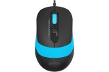 MOUSE A4tech, PC sau NB, cu fir, USB, optic, 1600 dpi, butoane/scroll 4/1, buton selectare viteza, negru / albastru, &quot;FM10 Blue&quot; (timbru verde 0.18 le