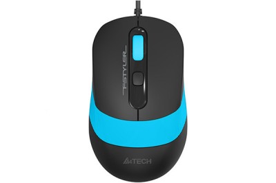 MOUSE A4tech, PC sau NB, cu fir, USB, optic, 1600 dpi, butoane/scroll 4/1, buton selectare viteza, negru / albastru, &amp;quot;FM10 Blue&amp;quot; (timbru verde 0.18 le foto
