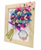 Tablou cu buchet flori in rama din licheni, frunze fosilizate si plante naturale criogenate si uscate, Eventissimi, Personalizabil, Multicolor predomi, Eventissimi&reg;