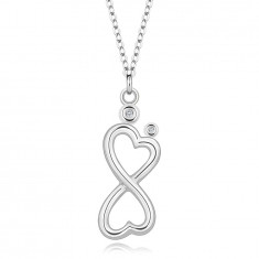 Colier din argint 925 - diamante, simbolul infinitului, inimă