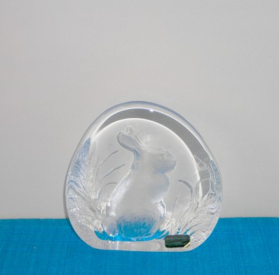 Sculptura full lead crystal, hand made - Rabbit - design Mats Jonasson, Maleras foto