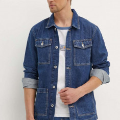Pepe Jeans geaca jeans WORKER barbati, culoarea albastru marin, de tranzitie, PM403003HW5