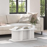 VidaXL Masă de cafea Alb 80 x 39.5 x 33.5 cm Lemn masiv de pin