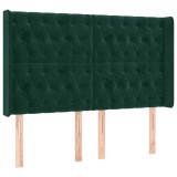 Cumpara ieftin Tablie pat cu aripioare verde inchis 147x16x118/128 cm catifea