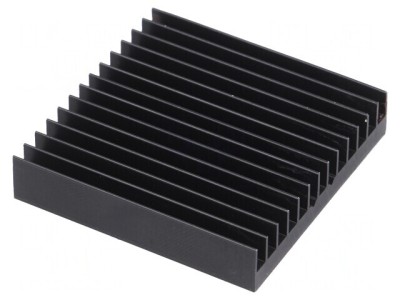 Radiator extrudat cu aripioare BGA negru 45x45mm foto