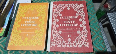 CULEGERE DE TEXTE LITERARE VOL 1 SI 2 CLASELE V-VIII .VASILE TEODORESCU foto