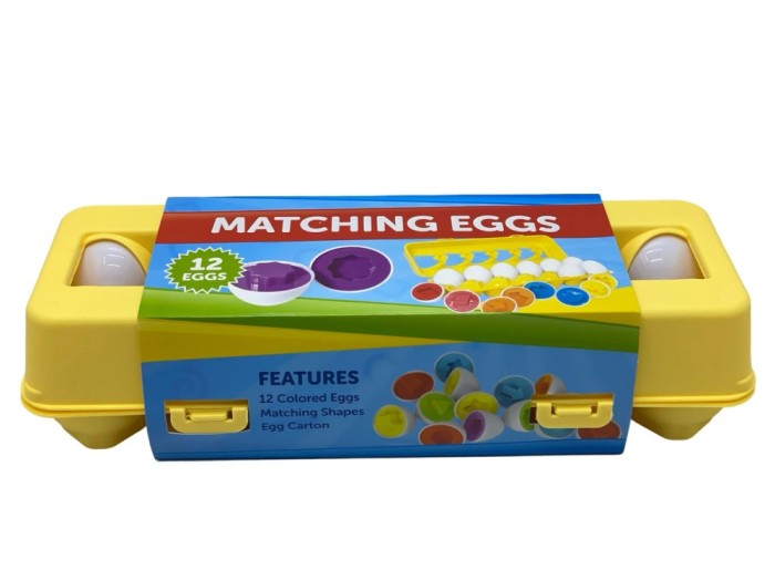 Set Oua de Sortare si Potrivire - 12 Oua Colorate