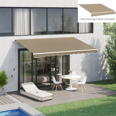 Outsunny Prelata de Schimb pentru Copertina Parasolara Retractabila, Acoperire din Poliester Anti UV pentru Copertina cu Brate da 4x2.5m, Bej foto