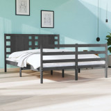 Cadru de pat, gri, 140x200 cm, lemn masiv de pin GartenMobel Dekor, vidaXL