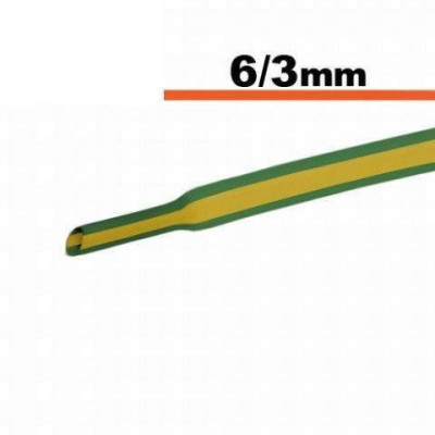 Tub termocontractibil galben-verde 6mm/ 3mm 0.5m foto