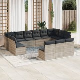 Gossi set canapele de gradina cu perne, 13piese gri deschis poliratan