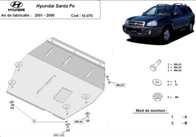 Scut motor metalic Hyundai Santa Fe I 2001-2006 foto