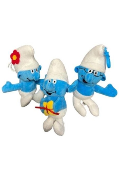 Set de 3 brelocuri cu Ștrumfii Obraznici, 18 cm, Albastru și Alb