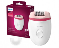 Epilator Philips Satinelle BRE235 00, 2 viteze, cap de epilare lavabil, 1 accesoriu, Alb - RESIGILAT foto