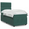 VidaXL Pat box spring cu saltea, verde &icirc;nchis, 90x190 cm, catifea 3292223