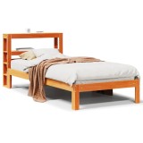 Cumpara ieftin Cadru pat fara saltea, maro ceruit, 100x200 cm, lemn masiv pin