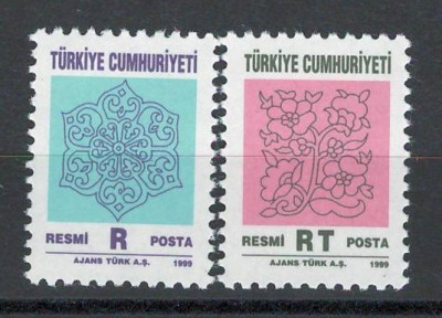 Turcia 1999 219/20 MNH - Timbre oficiale: ornamente foto
