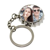 Breloc personalizat cu poza sau logo din otel inoxidabil , argintiu lucios