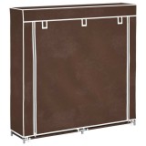 Cumpara ieftin Dulap pantofi din material textil cu capac, maro, 115x28x110 cm