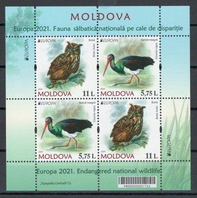 Moldova 2021 Mi 1163/64 carnet 26 - Europa: Fauna salbatica foto
