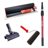 Cumpara ieftin Set gletiera profesionala, inox, 80 cm x 0.3 mm, adaptor, maner prelungitor 0.73-1.2 m, rola gletuit, Lanoliv