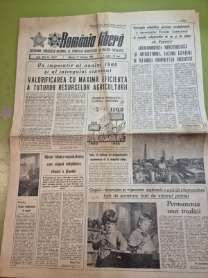 ziarul romania libera 12 februarie 1986 - articol orasul targu jiu foto