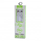 Cablu date si incarcare rapida,18W USB C-USB C - Alb